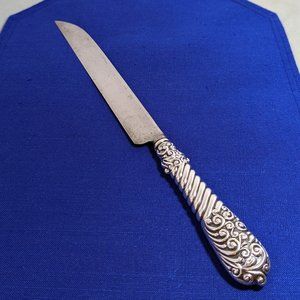 Antique Gorham 13" meat carving knife-sterling silver handle & sharp steel blade